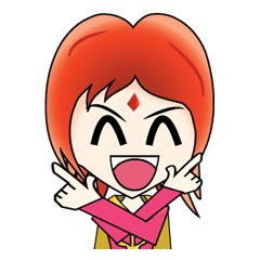 [LINEスタンプ] Yumiki Kasaiko, Girl with Flame Red Hair