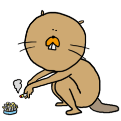 [LINEスタンプ] ビーバー先輩、お願いします。