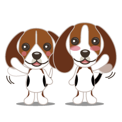 [LINEスタンプ] ビーグル犬「きなこんぶ」