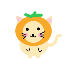 [LINEスタンプ] みかん帽子猫