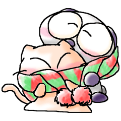 [LINEスタンプ] おなやみぱんだくんとねここちゃん