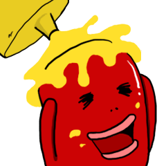 [LINEスタンプ] hot dog sausage mouth brother