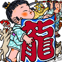 [LINEスタンプ] 江戸時代のこどもたち