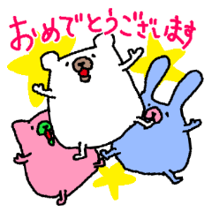 [LINEスタンプ] クマとウサギとイヌの妖精6