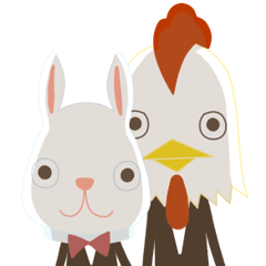 [LINEスタンプ] 執事のウサギとニワトリ