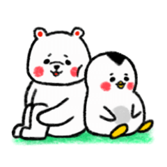 [LINEスタンプ] シロクマとペンギン