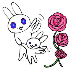 [LINEスタンプ] 薔薇と母うさぎ