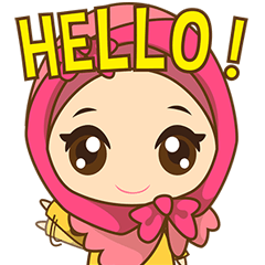 [LINEスタンプ] Dinda, funny girl with pretty hijab