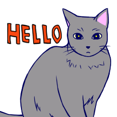 [LINEスタンプ] 灰色猫のゴロウさん