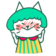 [LINEスタンプ] しろねこ-ミドリちゃん