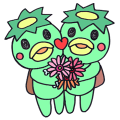 [LINEスタンプ] 花咲くぽんぽり＊カッパ2