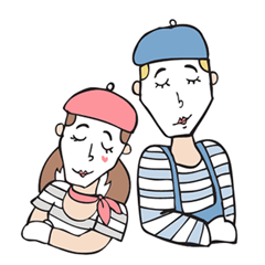 [LINEスタンプ] Mime Couple