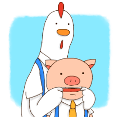 [LINEスタンプ] トリくんとブタくん