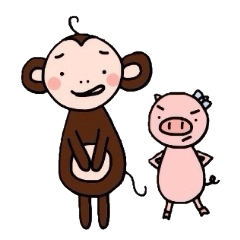 [LINEスタンプ] さる男くんとブタ子ちゃん