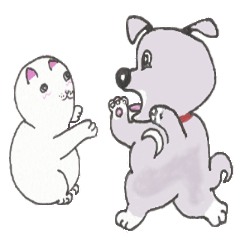 [LINEスタンプ] 無邪気な猫と犬たち