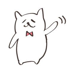 [LINEスタンプ] 赤いリボンのネコ