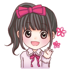 [LINEスタンプ] リボンの女の子