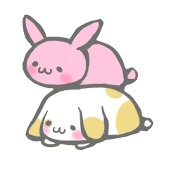 [LINEスタンプ] うさぎもち