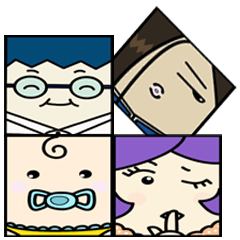 [LINEスタンプ] Funny Family in the Box