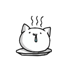 [LINEスタンプ] The white cat and powder