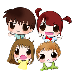 [LINEスタンプ] かわいい4兄弟