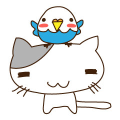 [LINEスタンプ] インコとにゃんこ。