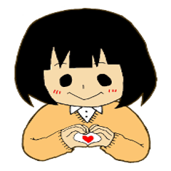 [LINEスタンプ] 黒髪のえむ子