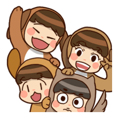 [LINEスタンプ] Beagles and Owl