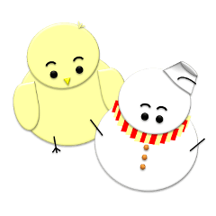 [LINEスタンプ] ひよこと雪だるま