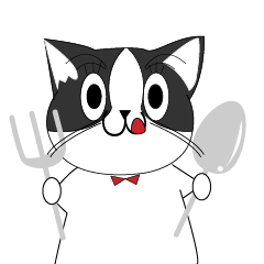 [LINEスタンプ] 白黒猫のめばり