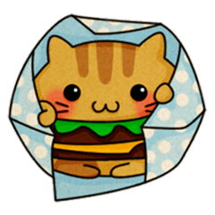 [LINEスタンプ] Yummy BurgerCat