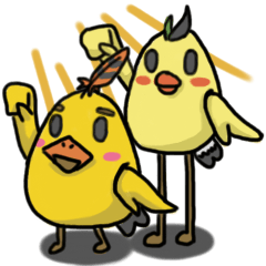 [LINEスタンプ] Chubby Quill Chicken and his friend