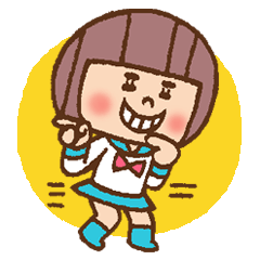 [LINEスタンプ] まゆげ娘ちゃん