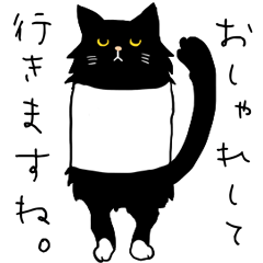 [LINEスタンプ] 黒猫さんスタイリッシュの画像（メイン）