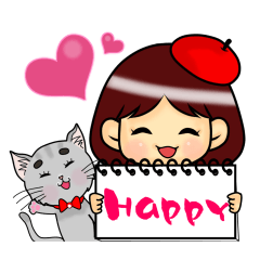 [LINEスタンプ] 恥ずかしがり屋の絵描きちゃん