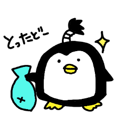 [LINEスタンプ] ちょんまげペンギン ふぁーすと