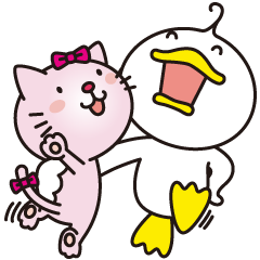 [LINEスタンプ] 小龍のアヒルとこねこ