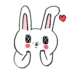 [LINEスタンプ] しろうさぎのうーさん