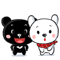 [LINEスタンプ] 黒と白クマ