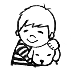 [LINEスタンプ] 漫画風スタンプ【男の子と犬】