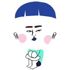 [LINEスタンプ] ブルー子供