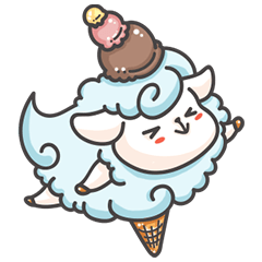 [LINEスタンプ] アイスクリーム羊の赤ちゃん、クリミンの画像（メイン）