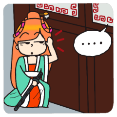 [LINEスタンプ] Nidgy : Traditional Girl (EN) Ver.1