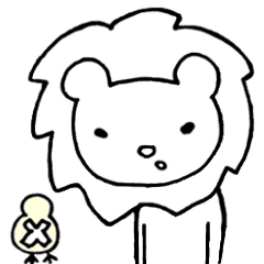 [LINEスタンプ] ライオンとヒヨコの日常