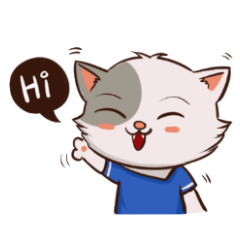 [LINEスタンプ] Blue funny cat