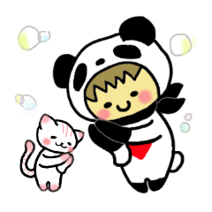 [LINEスタンプ] ぱんだまんと、ねこ子