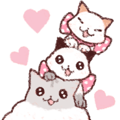 [LINEスタンプ] 三ひきのにゃんこ！