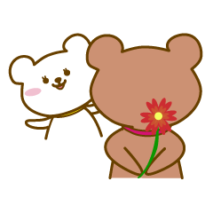 [LINEスタンプ] 白くまと茶くま