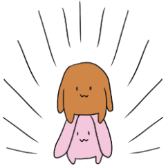 [LINEスタンプ] わんことうさぎ。