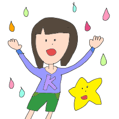 [LINEスタンプ] 虹色人生女の子